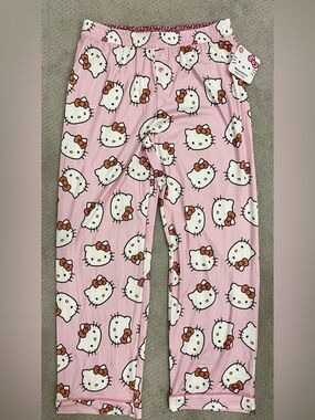 Hello Kitty Pink Pajama Pants NWT Cute Lounge Sleepwear